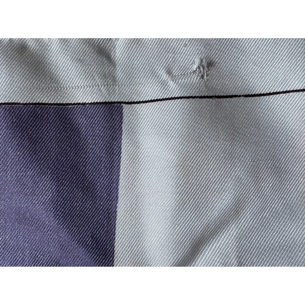 Vintage Equestrian Horse Head Checkered Square Scarf Purple White Acetate Twill